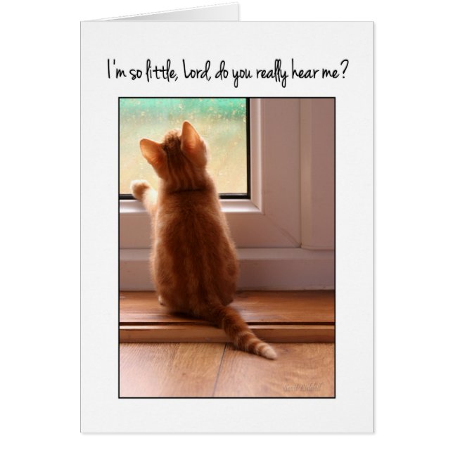 Cartão Sou tão pequeno Senhor que me ouve? (Frente)