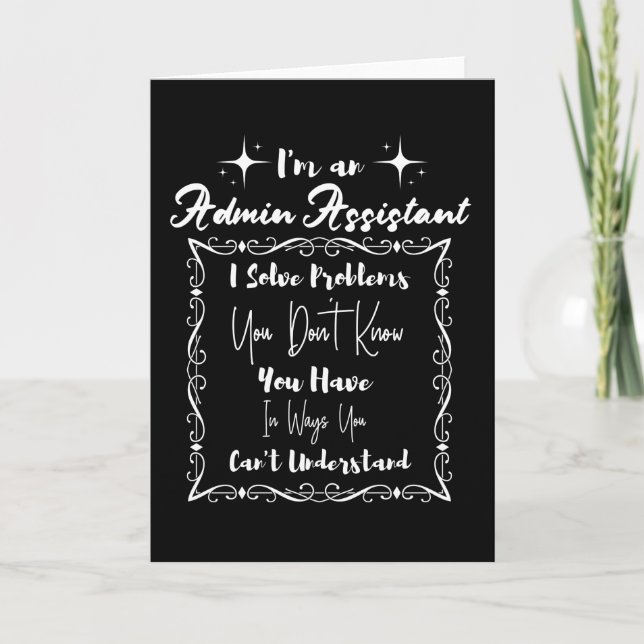 Cartão Sou um Admin Assistant. Dia dos Profissionais de A (Frente)