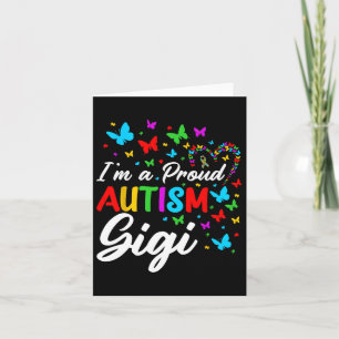 Cartão Sou um Autismo Orgulhoso Gigi Autismo Fitas de Con