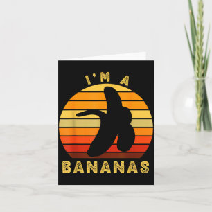 Cartão Sou um bananas humor de banana retrô vintage sol