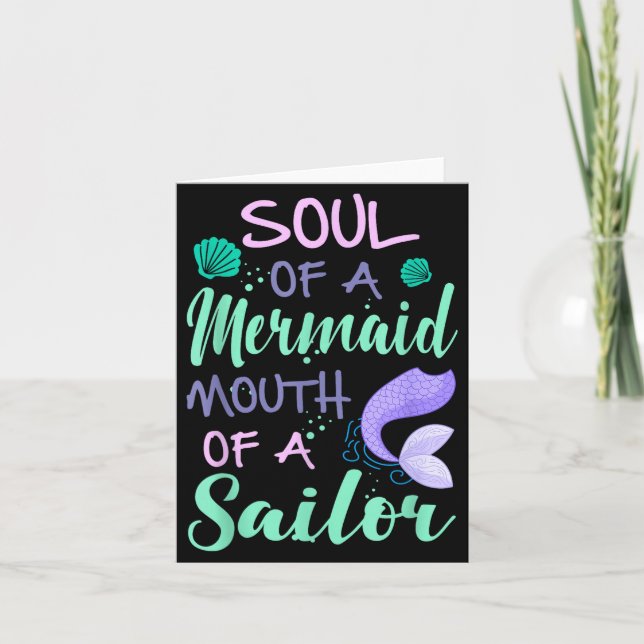 Cartão Soul Of A Marmaid Mouth Of A Sailor - Funny Mermai (Frente)