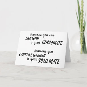 Cartão Soulmate Anniversário Brushaft Script Romântico