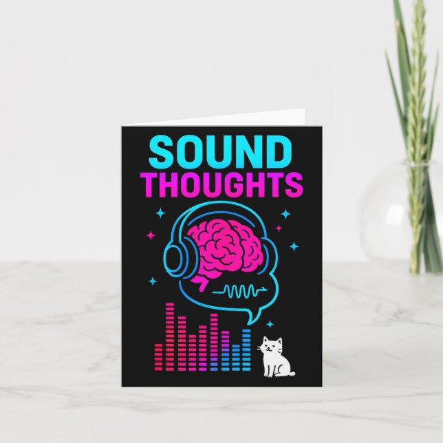 Cartão Sound Thoughts Stoic Philosophy Minimalist Slogan  (Frente)
