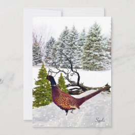 Cartão South Dakota Pheasant Christmas Flat