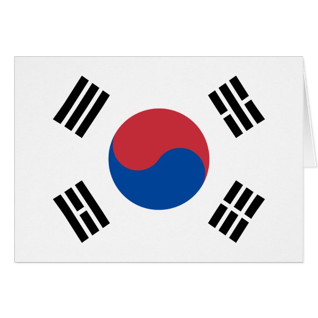 Cartão South Korea Flag (Frente Horizontal)