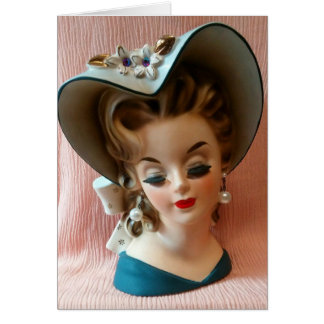 Cartão Southern Belle Beauty Mid Century Chic Head Vase