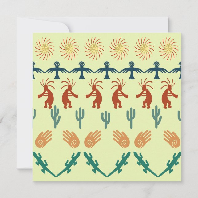 Cartão Southwest American Indian Tribal Petroglyphs Art (Frente)