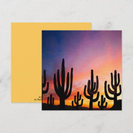 Cartão Southwestern Desert Landscape Cactus Sunrise Image