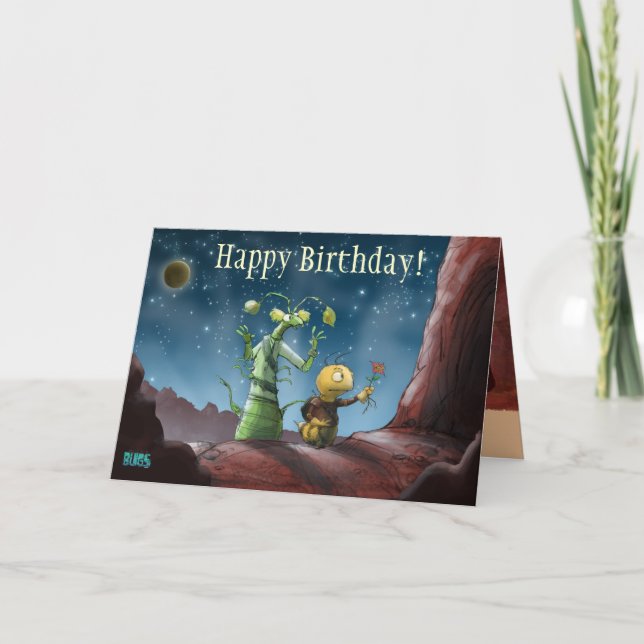 Cartão Space Bugs Adventure Birthday Card (Frente)