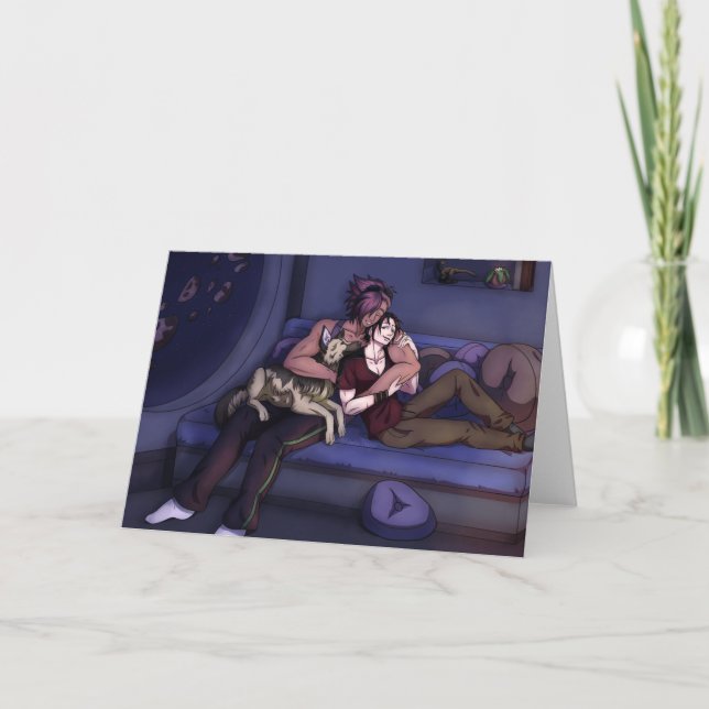 Cartão Space Family Hug (Frente)