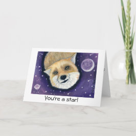 Cartão Space Fox Birthday Card
