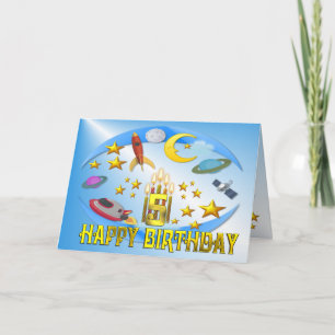 Cartão Space Journey 5th, . Birthday Card
