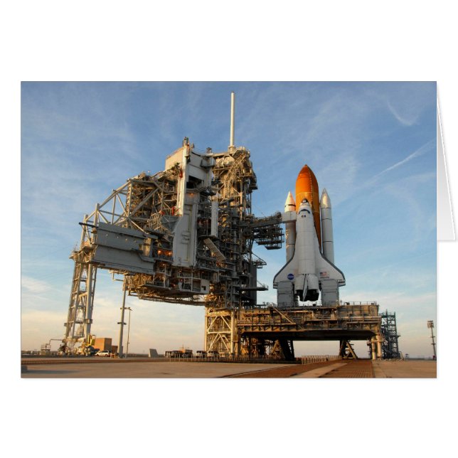 Cartão Space Shuttle Atlantis (STS-122) - plataforma de l (Frente Horizontal)