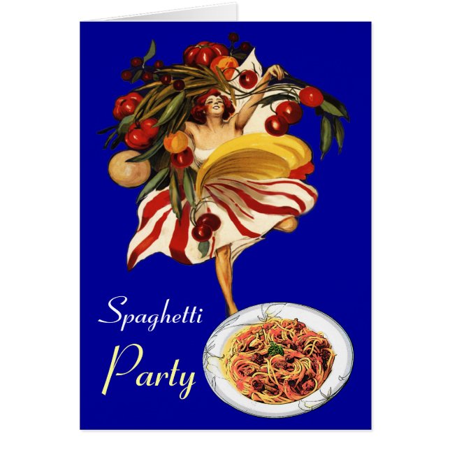 CARTÃO SPAGHETTI PARTY DANCE,ITALIAN KITCHEN AND TOMATOES (Frente)