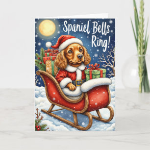 Cartão Spaniel Bells Ring - Natal do Cocker Spaniel