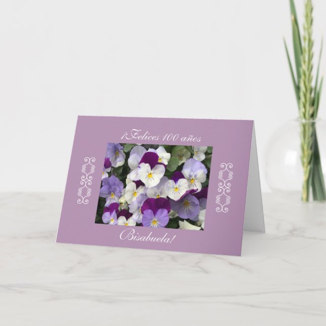 Cartão Spanish: 100 anos / Birthday Cumpleanos (Frente)