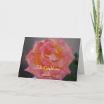 Cartão Spanish Birthday Card For Mother<br><div class="desc">A large pink and yellow rose with Happy Birthday Mother in Spanish</div>