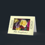 Cartão Spanish: Birthday/Cumpleaños<br><div class="desc">Foto de rosas coloridas. Personalize su mensaje! (También hay tazas iguales para la venta)  Matching mugs avaialble. Photography by Maria Santos (Lusinhas do Sul)</div>