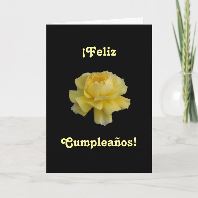 Cartão Spanish: Feliz Cumpleaños- birthday (Frente)