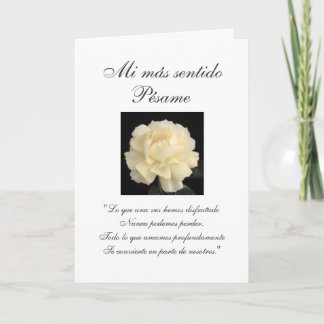 Cartão Spanish: Pesame B&W sympathy card