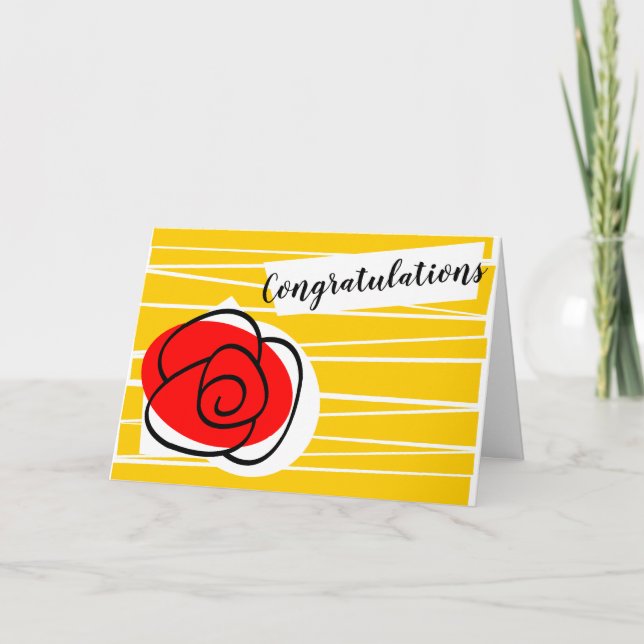 Cartão Spanish Rose Congratulations Text landscape (Frente)