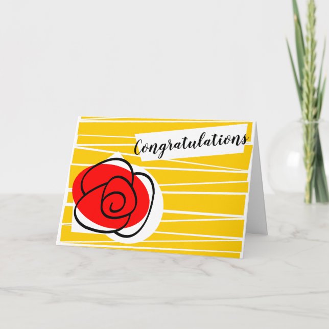 Cartão Spanish Rose Congratulations Text landscape (Frente)