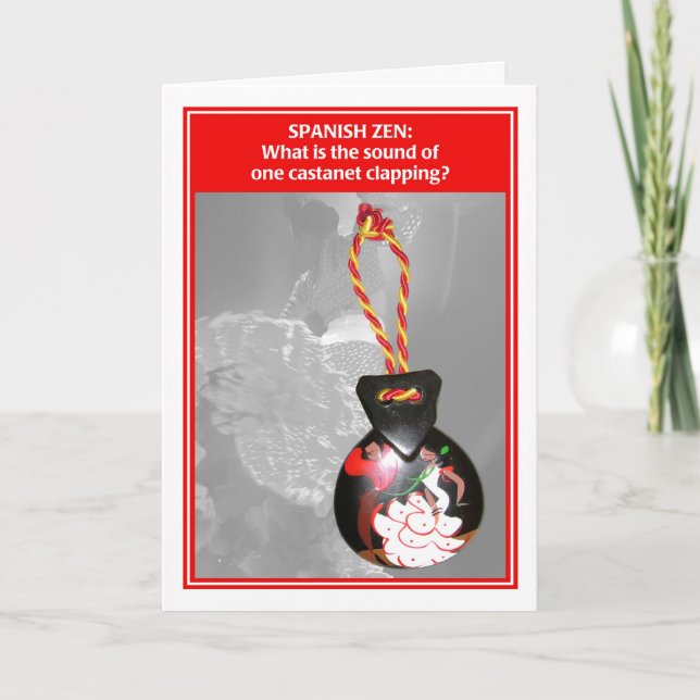 Cartão Spanish Zen One Castanet Funny Birthday Card (Frente)