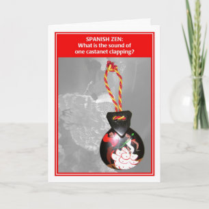 Cartão Spanish Zen One Castanet Funny Birthday Card