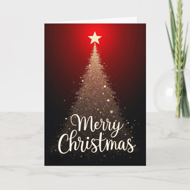 Cartão Sparkling Tree – Merry Christmas card (Frente)