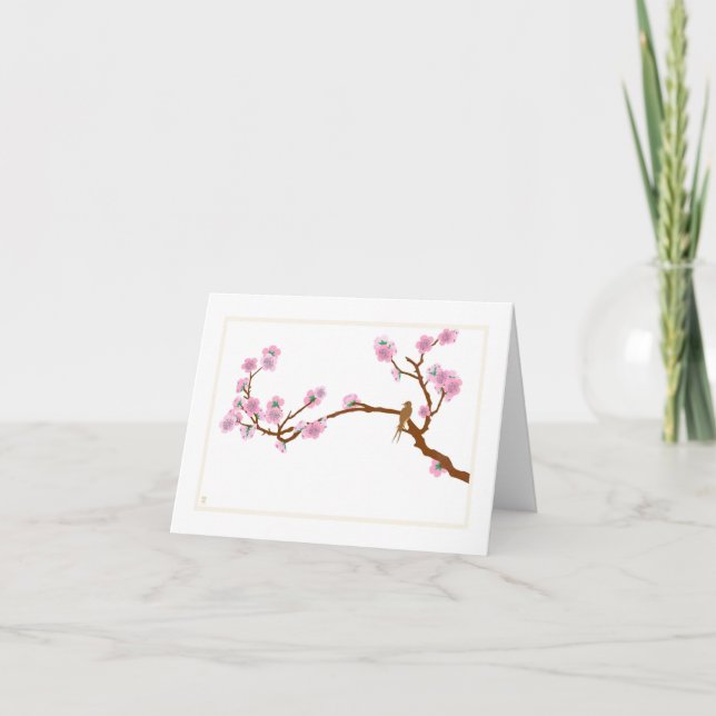 Cartão Sparrow on Tree - Notecard (Frente)
