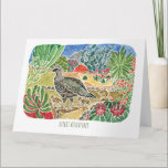 Cartão Special Friend Desert Quail Birthday Card<br><div class="desc">This bright colorful desert landscape with a mama quail and her cute quirky babies, will add a smile to the recipient. It includes the quote, "Life was meant for good friends & great adventures! " Keep the quote and and Happy Birthday message or personalize this greeting card with your own...</div>