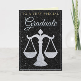 Cartão Special Graduate Silver Glitter Law Card