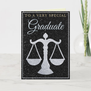 Cartão Special Graduate Silver Glitter Law Card