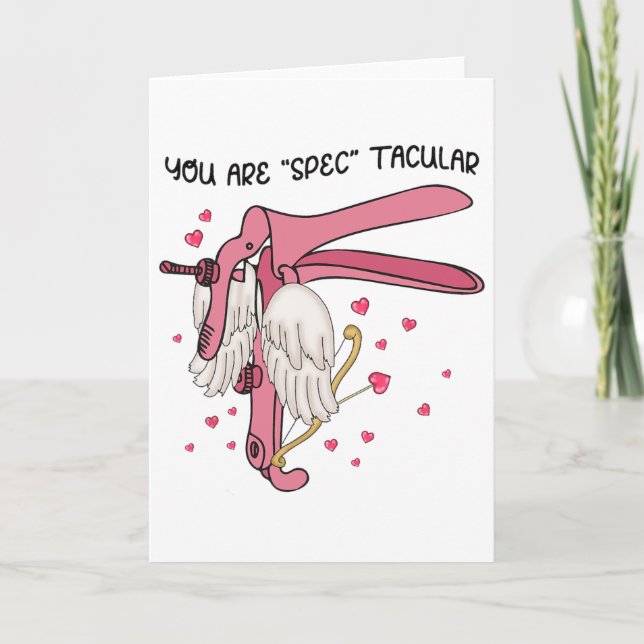 Cartão Speculum Nurse Valentine Obgyn You're Spectacular  (Frente)