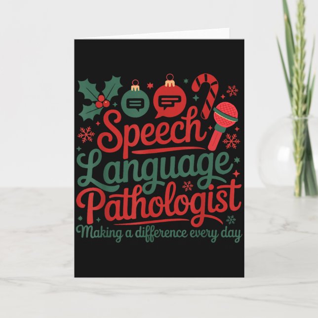 Cartão Speech Therapy Christmas Speech Therast  (Frente)
