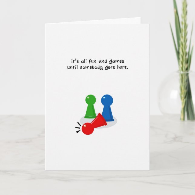 Cartão Speedy Recovery, Humorous Fun and Games Card (Frente)