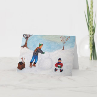 Cartão Spending a Snow Day Together