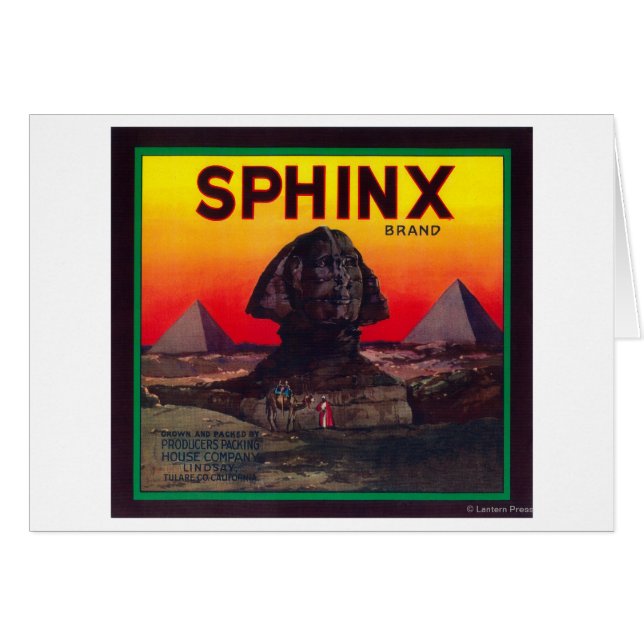 Cartão Sphinx Orange LabelLindsay, CA (Frente Horizontal)