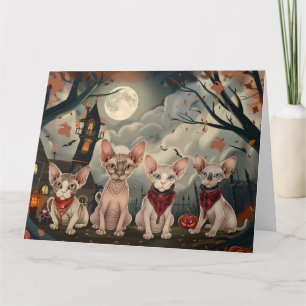 Cartão Sphynx Cat Halloween Spooky