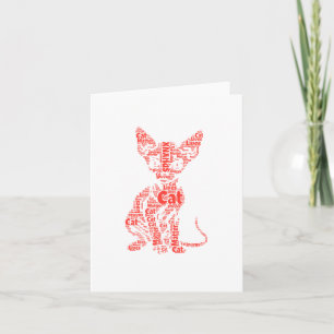 Cartão Sphynx Cat Vive o Sticker Silhuette da Nuvem do Wo