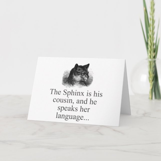 Cartão Sphynx É Sua Prima (Frente)