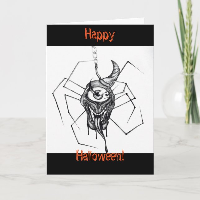 Cartão Spider drawing Halloween card (Frente)
