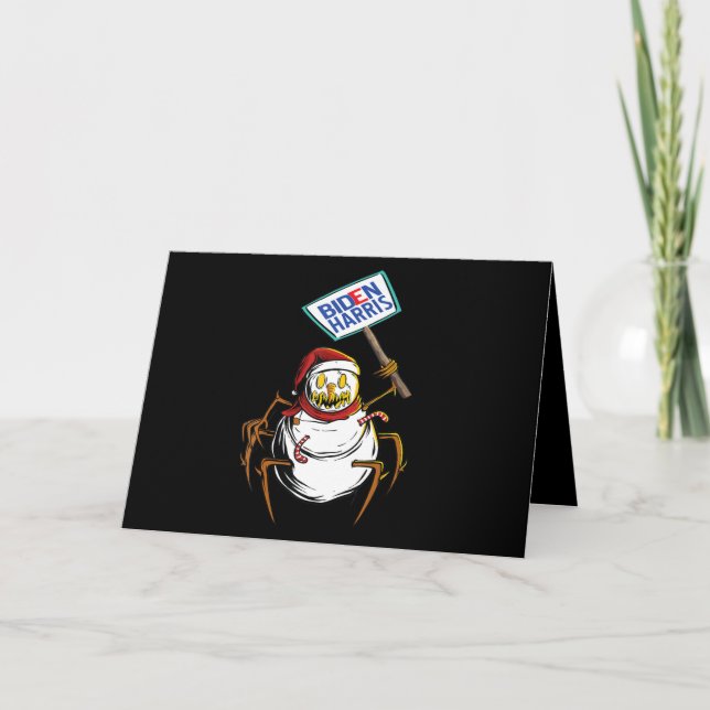 Cartão Spider Gift | Scary Snowman Spider Monsters Voting (Frente)