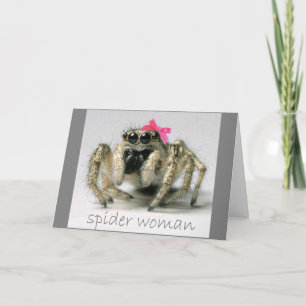 Cartão Spider Woman with pink bow