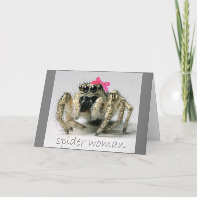 Cartão Spider Woman with pink bow (Frente)