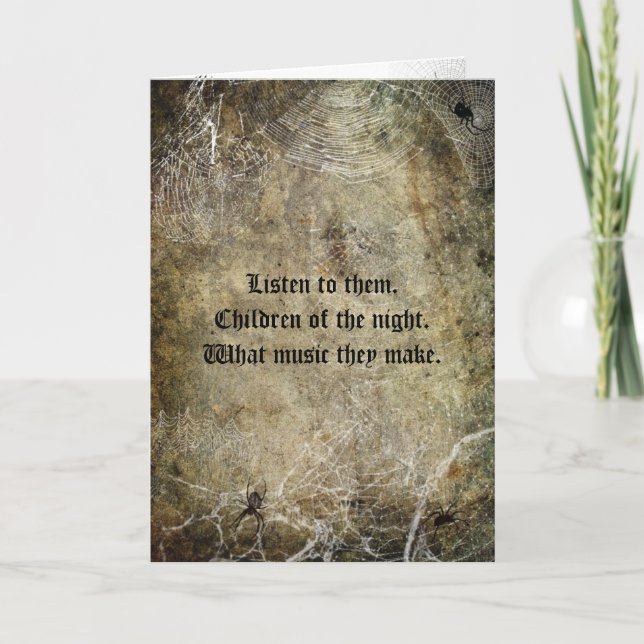 Cartão Spiders and Webs Halloween card (Frente)