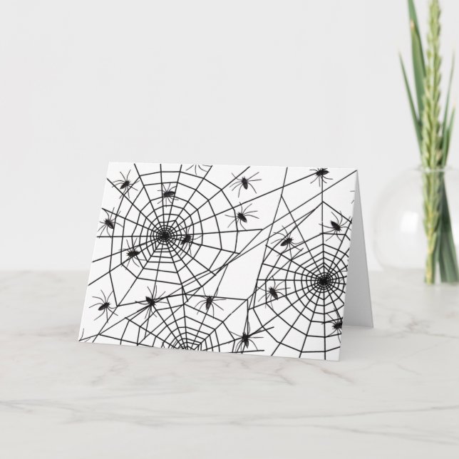 Cartão Spiders and Webs, Halloween Greeting Card (Frente)