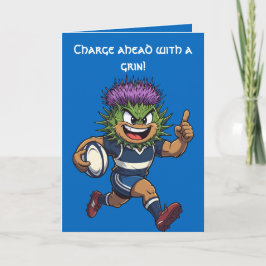 Cartão Spiky Sprint Scottish Thistle Rugby Mascot