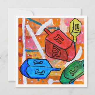 Cartão Spinning Dreidels