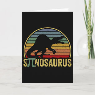 Cartão Spinosaurus - Dia do Pi Dinossauro Piada de Matemá